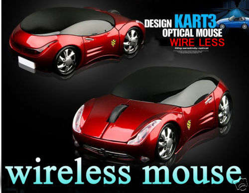 KART III  Optical WIRELESS Car Mouse [RED]