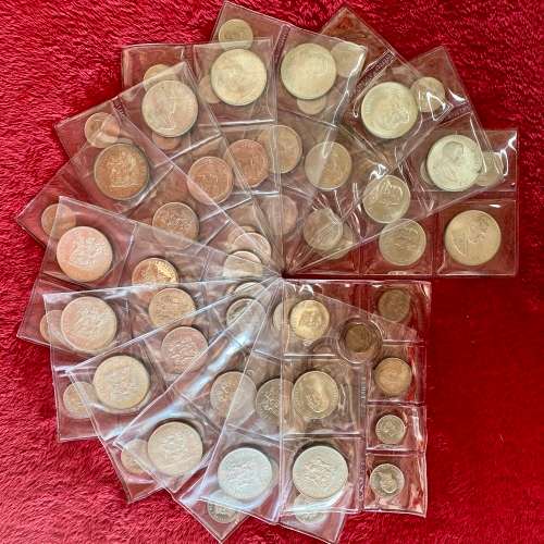 Complete Silver R1 Collection (13 Sets) of RSA 2nd Decimal Mint Packs [1967 to 1976] - Bid per Set