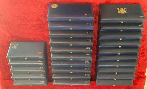 Exquisite Complete (25 Sets) Collection of RSA 2nd Decimal Proof Sets [1965 to 1989]