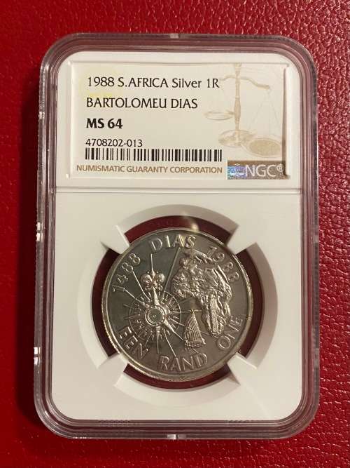 Graded RSA 1988 Dias Silver R1: NGC MS64