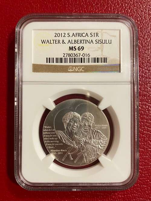 Graded RSA 2012 Sisulu Silver R1: NGC MS69