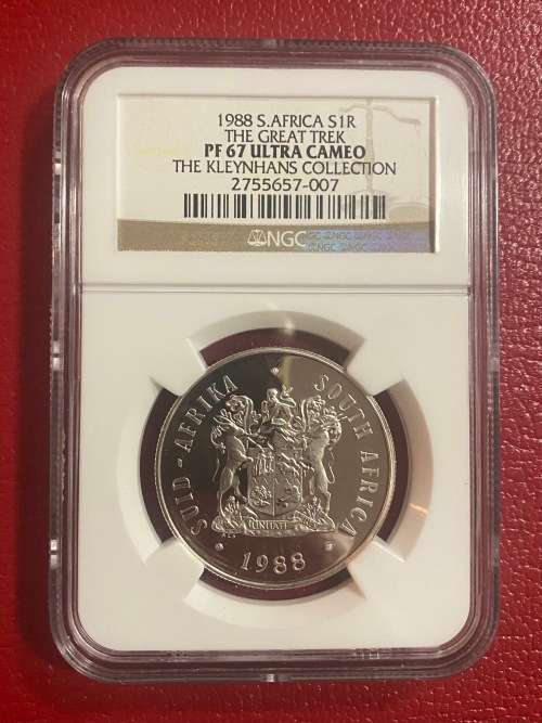 Graded RSA 1988 Great Trek Silver R1: NGC PF67 Ultra Cameo