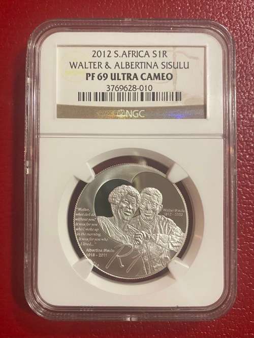 Graded RSA 2012 Sisulu Silver R1: NGC PF69 Ultra Cameo