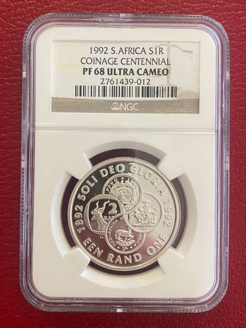 Graded RSA 1992 Coinage Silver R1: NGC PF68 Ultra Cameo