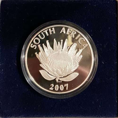 Stunning RSA 2007 Mandela Silver Protea R1 (Original Casing)