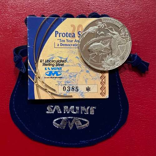 Stunning RSA 2004 Democracy Uncirculated Silver Protea R1