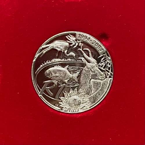 Stunning RSA 2004 Democracy Uncirculated Silver Protea R1