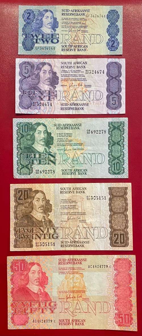 Nice Complete Collection (5) of GPC de Kock Notes