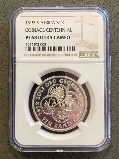 Graded RSA 1992 Coinage Silver R1: NGC PF68