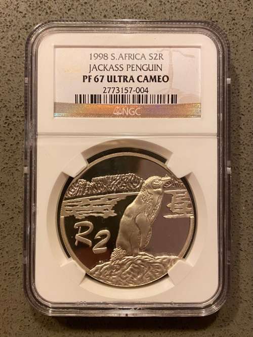 Graded Proof RSA 1998 Penguin Silver R2: NGC PF67UC