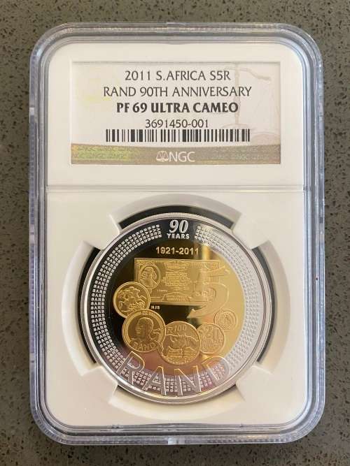 Graded Proof RSA 2011 Silver R5 (Crown Sized): NGC PF69UC