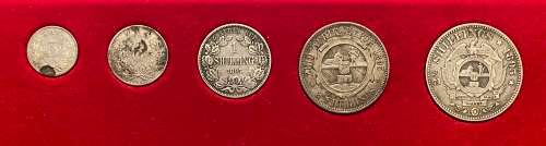 Collectable ZAR 1895 Set (5 coins, Tickey to Half-Crown)