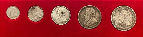 Collectable ZAR 1895 Set (5 coins, Tickey to Half-Crown)