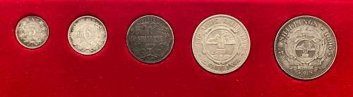 Very Collectable ZAR 1896 Set (5 coins, Tickey to Half-Crown)