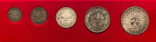 Very Collectable ZAR 1897 Set (5 coins, Tickey to Half-Crown)
