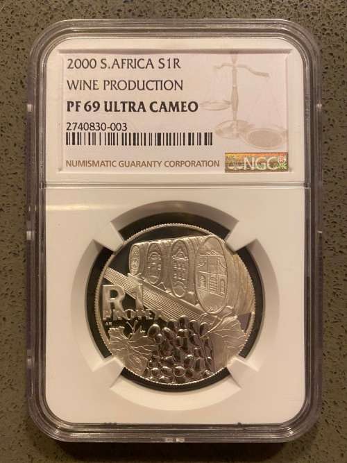 Graded RSA 2000 Wine Proof Silver R1: NGC PF69UC