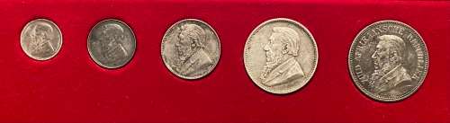 Very Collectable ZAR 1897 Set (5 coins, Tickey to Half-Crown)