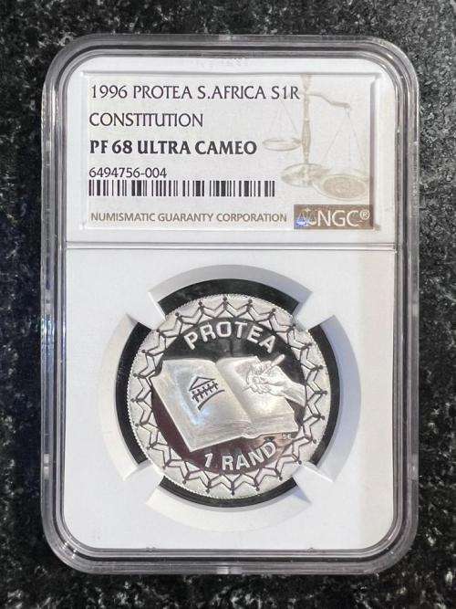 Graded Proof RSA 1996 Constitution Silver R1: NGC PF68 UC