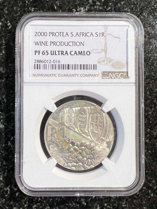 Graded Proof RSA 2000 Wine Silver R1: NGC PF65UC