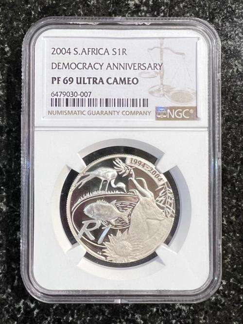 Graded Proof RSA 2004 Democracy Silver R1: NGC PF69 UC