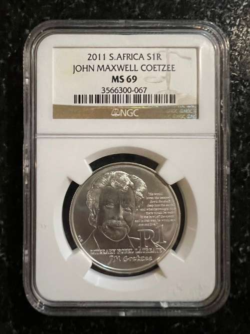 Graded Uncirculated RSA 2011 Coetzee Silver R1: NGC MS69