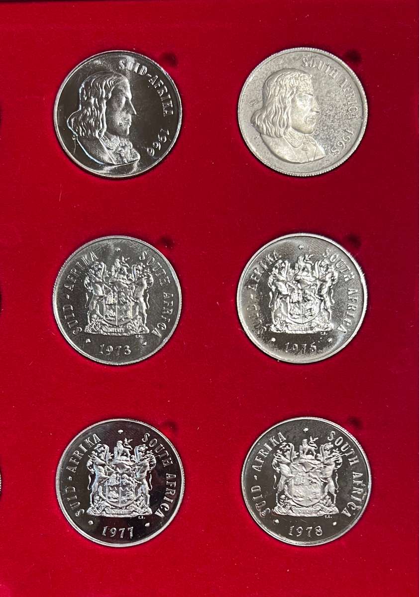 Stunning Collection (6 coins) of RSA Proof Silver R1`s (from 1966-1978)