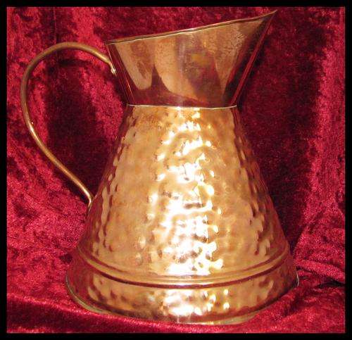 STUNNING!!! LOVELY LARGE ANTIQUE COPPER PITCHER 21CM TALL & 18CM WIDE