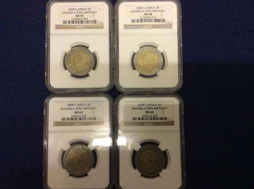 2008 mandela set of 4 graded coins