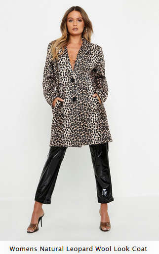 Leopard Wool Look Coat - Made in Italy Size 40