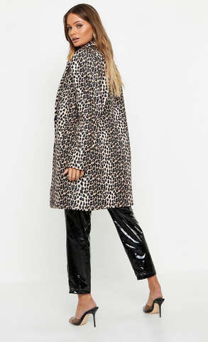 Leopard Wool Look Coat - Made in Italy Size 40