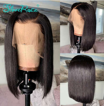 14", 13x4 Lace Short Bob Wigs Peruvian 100% Remy Hair Can Be Dyed Lace Front Human Hair Wigs Pre-P