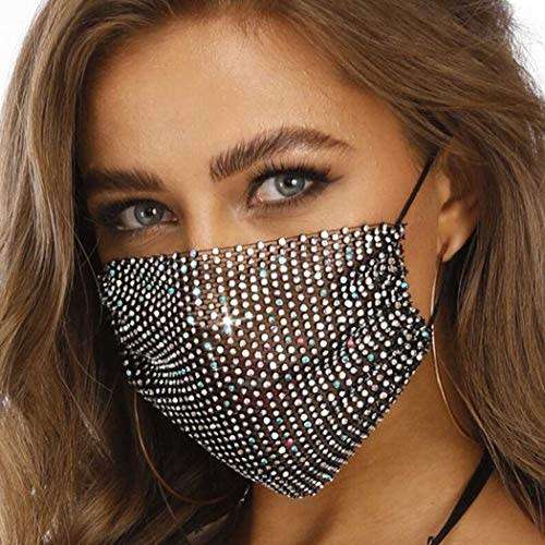 Designer Rhinestone Face Mask