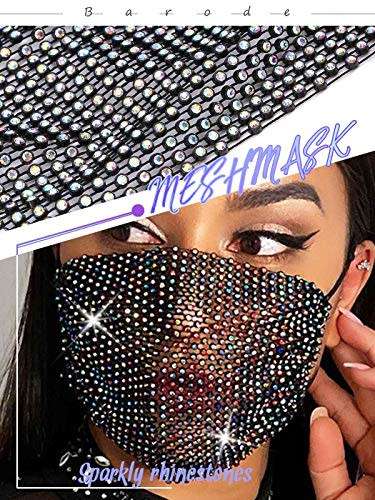Designer Rhinestone Face Mask