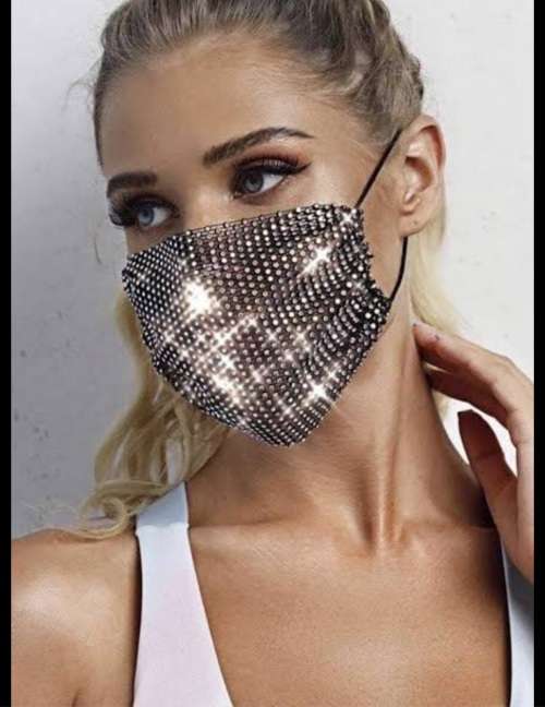 Designer Rhinestone Face Mask