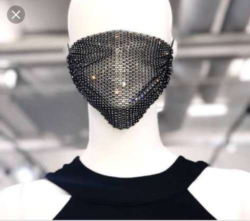 Designer Rhinestone Face Mask
