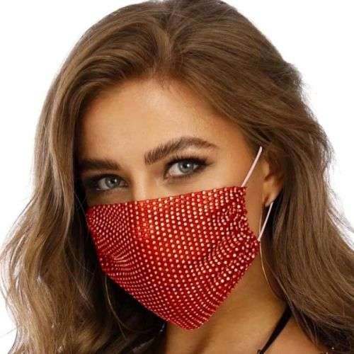 Designer Rhinestone Face Mask