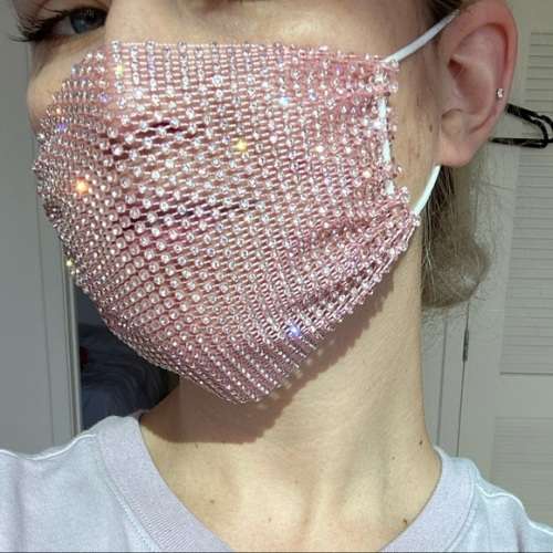 Designer Rhinestone Face Mask
