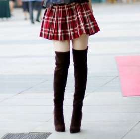 Korean Show Thin Leisure Joker High Heeled Over Knee High Boots- Size 1 to 6