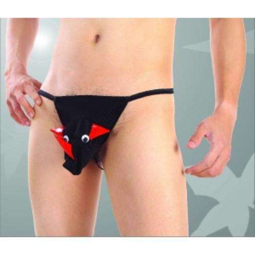 5 ON AUCTION!!  Hot Cartoon Design Pattern Sexy Gstring Underwear for Men - Black