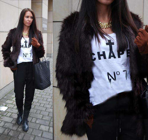 Women's Cute Black O-Neck Solid Worsted Other - - *Door delivery for only R45*