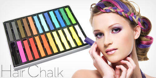 Hair Chalk Temporary Hair Colour - 24 colours in set