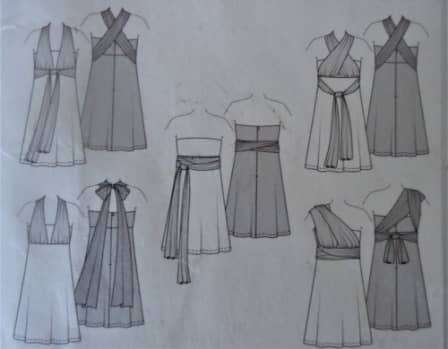 BURDA STYLE 7352 STUNNING INFINITY DRESS SIZE 6-8-10-12-14-16-18 COMPLETE