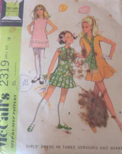 McCalls 2319 GIRLS DRESS & SCARF SIZE 10 YEARS COMPLETE