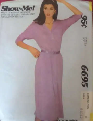 McCALLS SHOW ME 6695 DRESS SIZE B 8-10-12 COMPLETE