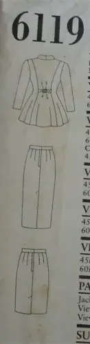 NEW LOOK PATTERNS 6119 TOP WITH TIEBACK -LONG & SHORT SKIRT SIZES 8 - 18 COMPLETE-UNCUT-F/FOLDED