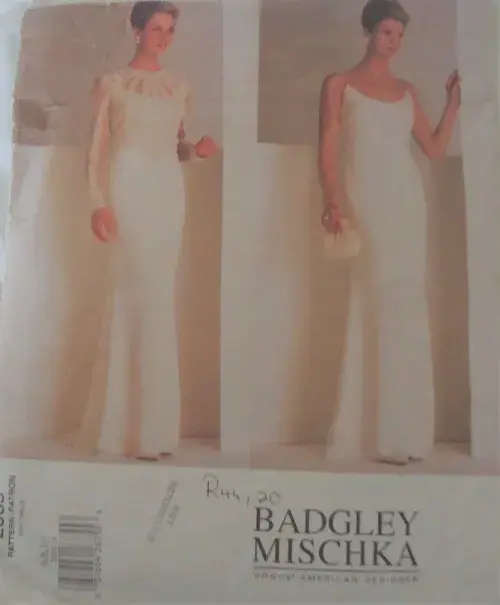 VOGUE 2065 BADGLEY MISCHKA - SEMI FITTED LINED DRESS SIZE6-8-10 SEE LISTING