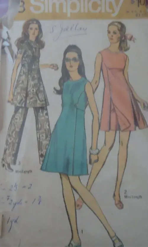VINTAGE SIMPLICITY 8788 DRESS & PANTS SIZE 14 BUST 36` COMPLETE-ZIPLOC BAG