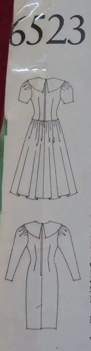 NEW LOOK PATTERNS 6523 WIDE COLLAR DRESS SEVEN SIZES IN ONE 6 - 18 COMPLETE