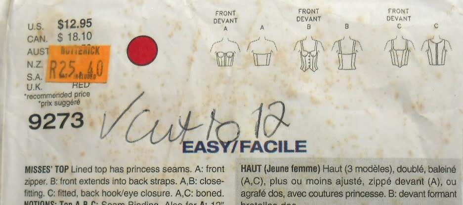 *RARE*VOGUE 9237 BUSTIERS- LINED TOPS SIZE 8-10-12 COMPLETE-CUT TO 12 - DIY BUSTIER, BUSTIER PATTERN