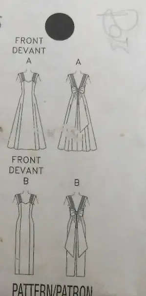 BUTTERICK 4393 STUNNING EVENING DRESS WITH BACK BOW SIZE 14-16-18 COMPLETE-CUT TO SIZE 18